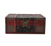 Tomotato Boîte de Rangement en Bois Vintage, 23x16x9.8cm Organisateur de Boîte en Bois, Contenant de Rangement de Bijoux Décoratif pour Livre Cosmétique Décor (Serrure de style chinois)
