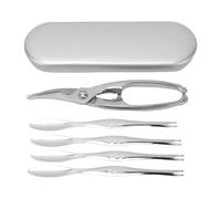 Tomotato Casse noix et outils pour crabe, acier inoxydable avec 4 fourchettes pour homard, crabe royale et fruits de mer