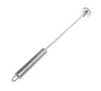 Tomotato Grattoir de Nettoyage de Gril de Barbecue, Outil de Nettoyage de poêle de Gril en métal à Long Manche en Acier Inoxydable, grattoir en Forme de Petit engrenage pour l'entretien de