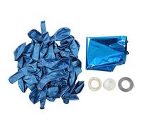 Tomotato Kit de Guirlande de Ballons, 60 Ballons Latex Naturel et 6 Ballons Aluminium Bleus, Set Complet avec Ruban Adhésif et Corde, pour Décoration de Fête, Mariage, Anniversaire