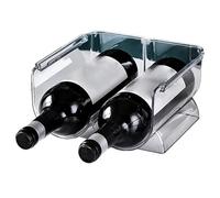 Tomotato Organisateur de Bouteilles de vin Transparent, empilable en Plastique Transparent, Support de Bouteille d'eau, Support de Rangement Robuste et Peu encombrant pour bière, Lait, (2 Bouteilles)