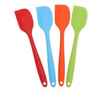 Tomotato Spatules en silicone souple, lot de 4, résistantes à 260°C, intégrées, antiadhésives, pour cuisine, pâtisserie, racloir