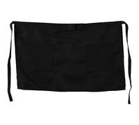 Tomotato Tablier Taille de Cuisine, 60x40cm Tabliers de Serveur Résistant aux Eclaboussures avec Deux Poches et Nœud Papillon, Tablier Demi Court Unisexe pour Restaurant Café Bistro(Noir)