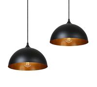 Tomshine Lot de 2 suspensions rétro en métal - Style industriel vintage - Diamètre : 30 cm - Noir LT057