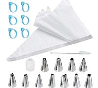 Tomuvpzn Lot de 100 Poches à Douille Spray Bag Set Pipe Bag N11 Spray Bag n6 Anneau de Silicone n1 gâteaux, gâteaux, Biscuits convertisseur Standard et Brosse de Nettoyage