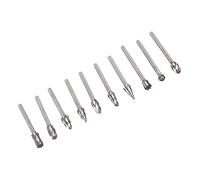Tomvorks Jeu de Fraises Carbure à Haute dureté, 10 Pièces | Acier allié au tungstène, haute durabilité, adapté au travail du bois, formes variées, compatible avec les outils Dremel