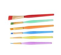 Tomvorks Pinceau de Peinture coloré, 6 Pièces pour Enfants | Poils en nylon, Matériau durable, Adapté aux enfants, Tailles polyvalentes, Loisirs créatifs