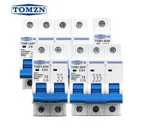 TOMZN AC MCB TOB1-63H courbe C 230/400V ~ 50/60Hz Mini disjoncteur 1P 2P 3P 4P 3A 6A 10A 16A 20A 25A 32A 40A 50A 63A