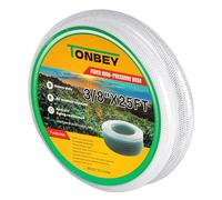 TONBEY Tube flexible en PVC transparent haute pression de 0,9 cm x 7,6 m, très résistant, tressé, en vinyle transparent, non toxique, sans BPA