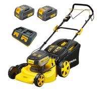 Tondeuse A Batterie 80V (2x40V) - Coupe 46cm - Autotractée + 2 Batteries 4Ah + Double Chargeur - Autonomie 500m2