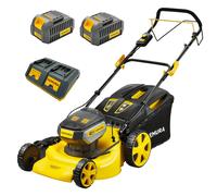 Tondeuse A Batterie 80V (2x40V) - Coupe 46cm - Autotractée + 2 Batteries 4Ah + Double Chargeur - Autonomie 500m2