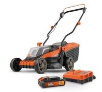 Tondeuse à Batterie DUAL POWER 20V, 34 cm Coupe, Moteur Brushless, Batterie 4Ah + Chargeur, 250 m²