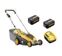 Nemura Tondeuse à Batterie 40V + 2 Batteries 4Ah - Largeur de Coupe 37cm - 6 hauteurs de Coupe 25 à 77 mm - Bac 35 L - Coupe Précise et Chargeur Rapide - Marque française