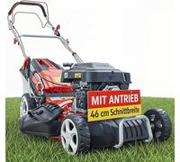 Tondeuse à essence – Largeur de coupe de 46 cm, propulsion par roues | Moteur 4 temps avec entraînement automatique, fonction mulching et éjection latérale – idéale pour les pelouses jusqu'à 1000 m² d
