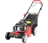 Tondeuse à essence, propulsion sur les roues, fonction mulching, largeur de coupe de 51 cm, 8 réglages de hauteur de coupe, moteur 4 kW, sac de ramassage de 60 litres, pliable