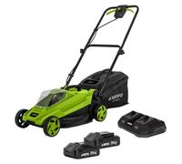 Tondeuse à gazon 20V + 2 Batteries lithium 3.0Ah + Chargeur double Gazon 300m2 - Bac 30L VITO