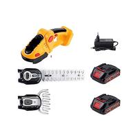 Tondeuse à gazon, 24V 2 en 1 taille-haie électrique 20000 tr/min Rechargeable sans fil haute puissance désherbage élagage cisaillement arbuste tondeuse outil de jardin(Yellow-2 Battery)
