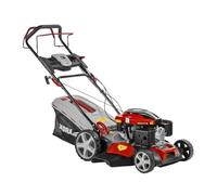 Tondeuse à Gazon à Essence 2,9 KW Garden DEDRA, LONCIN 166 CCM - Largeur de Coupe 46 cm - Réglage Central de la Hauteur de Coupe (8 Niveaux) - Transmission GT - 31 kg, Rouge/Noir