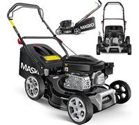 Tondeuse à gazon à essence MASKO® 5 en 1 Entraînement par roues Fonction de nettoyage EasyClean Fonction mulching Éjection latérale Largeur de coupe élevée 8 réglages de hauteur de coupe | Moteur 4 te