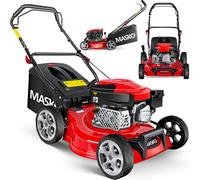 Tondeuse à gazon à essence MASKO® 5 en 1 Entraînement par roues Fonction de nettoyage EasyClean Fonction mulching Éjection latérale Largeur de coupe élevée 8 réglages de hauteur de coupe | Moteur 4 te