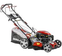 Tondeuse à gazon autoportée Garden, moteur 4,0 kW, Loncin 196 cm³, modèle V200, largeur de coupe 51 cm, démarrage électrique, réglage central de la hauteur de coupe (25-75 mm), poignée pliable