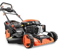 Tondeuse à gazon Benzin FX-RM5196eSPRO avec démarrage électrique et entraînement auto-porté réglable, tondeuse de jardin incluant une barre de protection avant, une largeur de coupe de 51 cm, des roue
