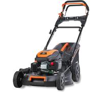 Tondeuse à gazon Benzin Rasenmäher FX-RM5170PRO, à propulsion flexible, démarrage par câble, largeur de coupe de 51 cm, moteur 4 temps, roues à grandes dimensions avec roulements à billes, bac de rama
