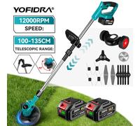 Tondeuse à gazon électrique 6 pouces 12000 tr/min, taille-haie pliable 100-135 cm, outil de jardinage pour batterie Makita 0 Battery-No Wheel