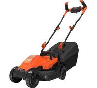 Tondeuse à gazon électrique avec guidage de type vélo (1 200 W, largeur de coupe de 32 cm, réglage axial de la hauteur à 3 niveaux, capacité de 35 l, idéale pour les petits jardins)