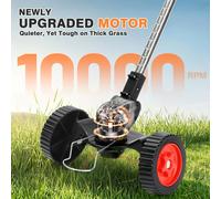 Tondeuse à gazon électrique sans fil 1500W, coupe-herbe sans fil, coupe-herbe à perche réglable, outils électriques pour la coupe de l'herbe, pour pelouse, jardin, cour, pelouses Blue-2 Battery Set