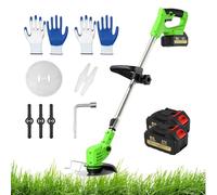 Tondeuse à gazon électrique sans fil 300 W avec 2 batteries, lames métalliques réglables, longueur télescopique 91-125 cm pour l'entretien de la pelouse et du jardin