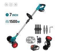 Tondeuse à gazon électrique sans fil pliable 1500W, outil de coupe et d'élagage de jardin portatif réglable Red 1 Battery