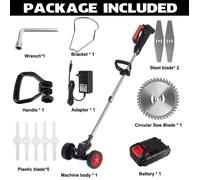 Tondeuse à gazon électrique sans fil - RUMOCOVO - Electric Lawn Mower - Poignée télescopique - 1800W - Pack 2 batteries 88V