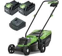 Tondeuse à gazon électrique sans fil - Tondeuse à gazon rotative légère - Hauteurs de coupe de 30 à 70 cm jusqu'à 380 m² - Jardin avec bac à gazon de 30 l