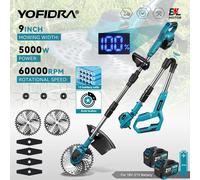 Tondeuse à gazon électrique sans fil YOFIDRA 9 pouces, coupe-herbe réglable, outil de jardinage compatible avec la batterie Makita 21V 2 Battery