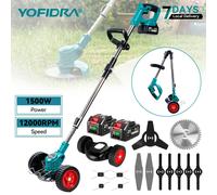 Tondeuse à gazon électrique sans fil YOFIDRA, coupe-herbe pliable et réglable de 100 à 135 cm, outil de désherbage et d'élagage pour batterie Makita 21V 2XBattery Set