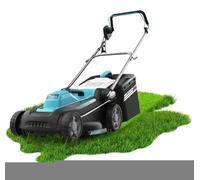 Tondeuse à gazon filaire de 1500 W. Largeur de coupe 36 cm. Système Z-Tech de réglage de la hauteur. 3 en 1 avec mulching. Roues arrière XL. Sécurité grâce à la technologie BeltDrive.