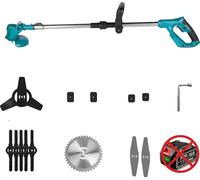 Tondeuse à gazon, manche pliable, fonctionnement sans fil, 0 batterie - Sans roues