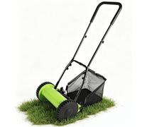 Tondeuse À Gazon Manuelle À 5 Lames De 30 Cm (12 Pouces), sans Moteur, avec Bac De Ramassage De 22,7 litres (6 Gallons), Coupe-Herbe sans Fil Autoportée, Hauteur De Coupe Réglable De 1,7 À 3,3 Cm
