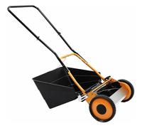 Tondeuse à gazon manuelle à poussée, largeur de coupe de 53 cm, collecteur d'herbe, lames en acier réglables, idéale pour les petits jardins, aucun outil électrique nécessaire