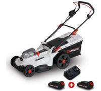 Tondeuse à gazon portative sur batterie - 40V MAX - Hauteur de coupe 6 positions avec 2 Batteries 2Ah et double chageur G
