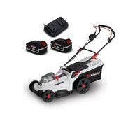 Tondeuse à gazon portative sur batterie - 40V MAX - Hauteur de coupe 6 positions avec 2 Batteries 4Ah et double chageur