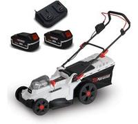 Tondeuse à gazon portative sur batterie - 40V MAX - Hauteur de coupe 6 positions avec 2 Batteries 4Ah et double chageur
