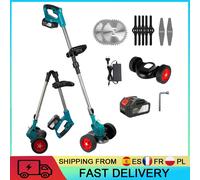 Tondeuse à gazon sans fil 1500W, coupe-herbe rechargeable, tondeuse électrique pliable avec réglage de la hauteur pour batterie Makita 21 Red 1 Battery