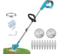 Tondeuse à Gazon sans Fil, Compatible avec Makita 18 V, Coupe-Bordures à Batterie, Tondeuse électrique sans Fil avec 12 Lames, tête réglable 2-en-1 et Manche télescopique (sans Batterie)