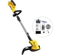 Tondeuse à gazon sans fil et sans balais, coupe-bordures, outil de jardinage pour désherber et tailler, compatible avec batterie Dewalt 20V (outil seul) Yellow
