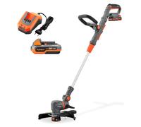 Tondeuse à gazon sans fil FUXTEC 20 V FX-E1RT20PROSET | avec batterie | largeur de coupe de 28 cm | coupe-bordures pivotant | manche télescopique