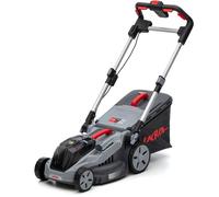 Tondeuse à gazon sans fil IKRA IB-LM 38 | Système Bosch 36 V | Largeur de coupe 38 cm | 5 hauteurs de coupe 30-75 mm | Kit mulching | Bac de ramassage 42 l | Sans batterie ni chargeur