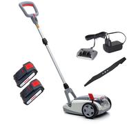 Tondeuse à gazon sans fil IKRA ICHM 20 | 20 V | Largeur de coupe 21 cm | Fonction mulching | 3 hauteurs de coupe 25-48 mm | Pour pelouses jusqu'à 50 m² | Avec 2 batteries 2,0 Ah et chargeur