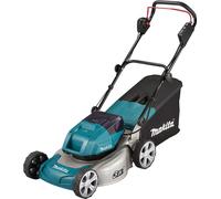 Tondeuse à gazon sans fil Makita 2 x 18 V 3 en 1 Largeur de coupe 46 cm Indicateur de niveau 60 L